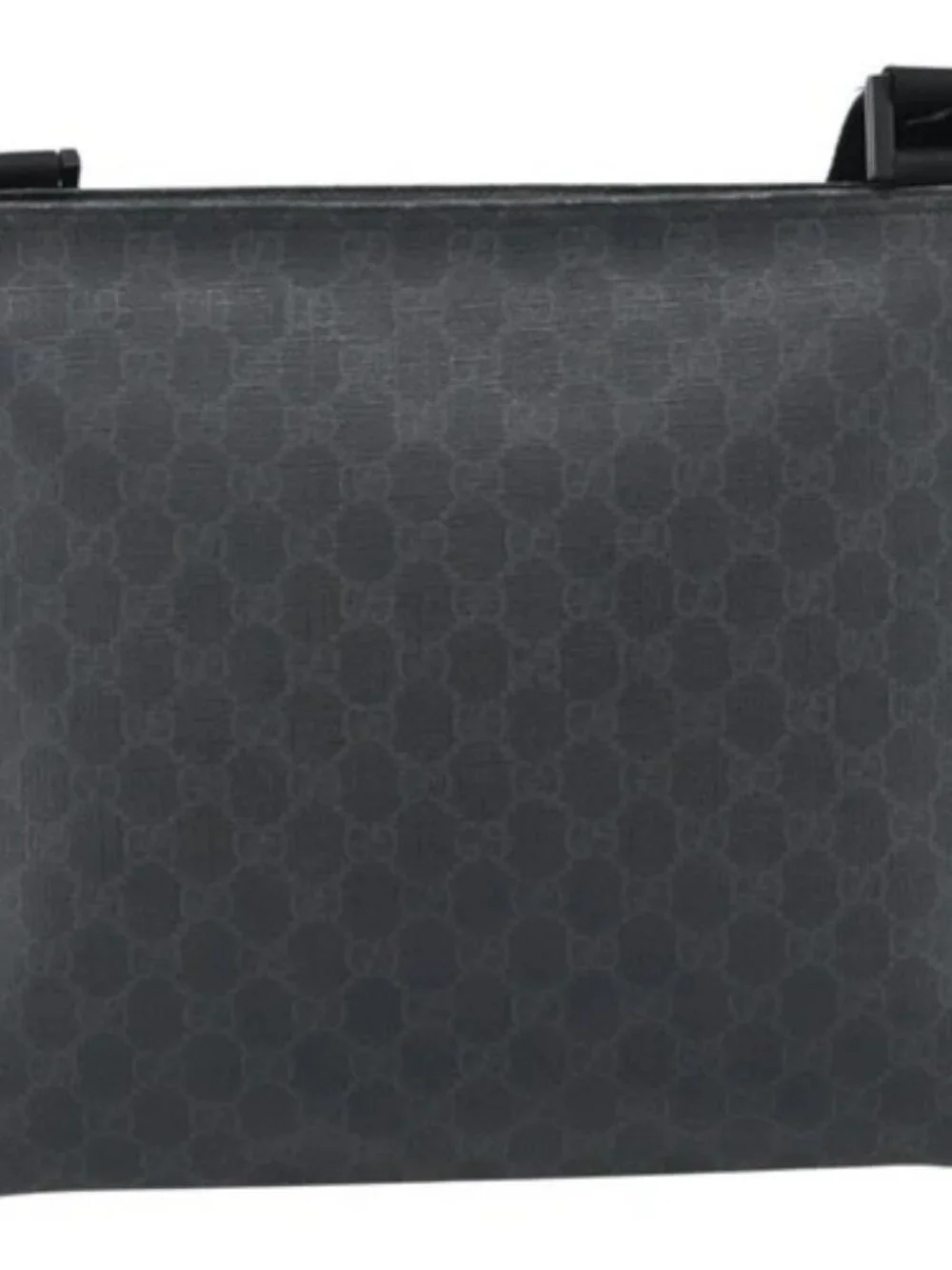 GUCCI GG Supreme Shoulder Bag PVC Black Silver 162904 Auth 189839